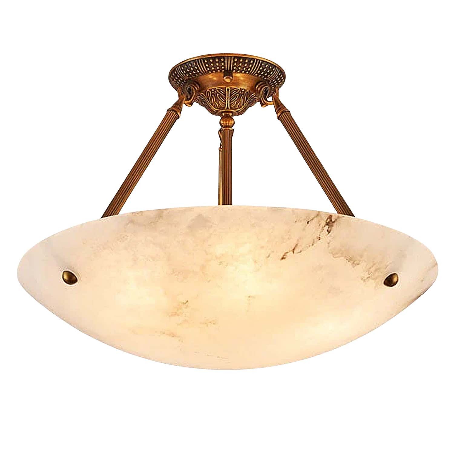 Vintage Round Alabaster Ceiling Lamps