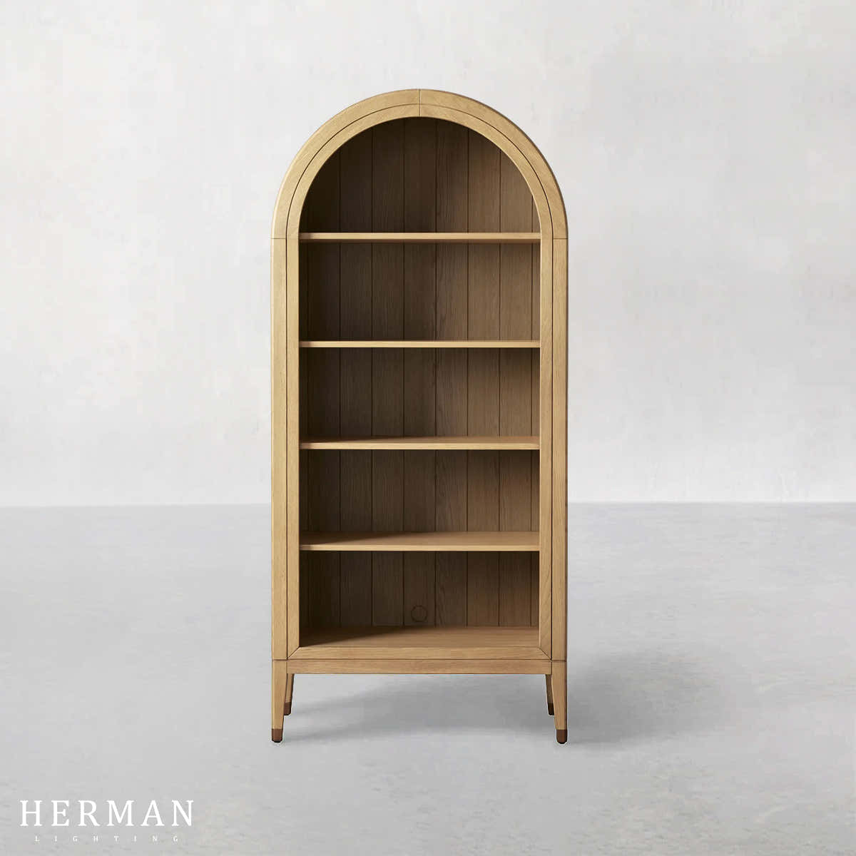 Hattie Open Bookcase in Oak 36"W 46"W