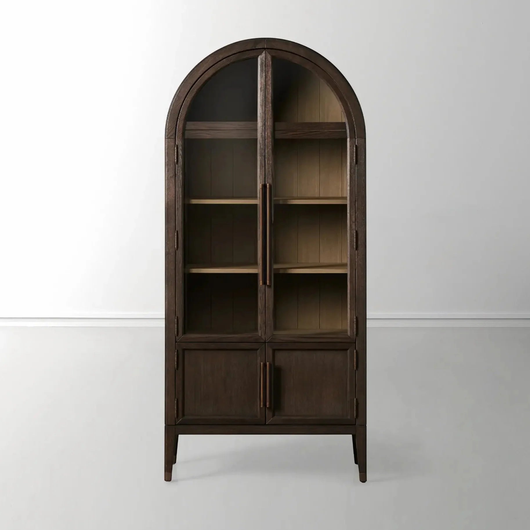 Hattie Glass Accent Cabinet in Oak 36"W 46"W