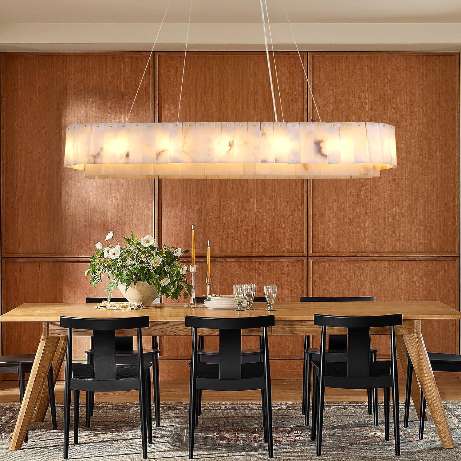 2-Tiers Oval Modern Dining Room Chandelier