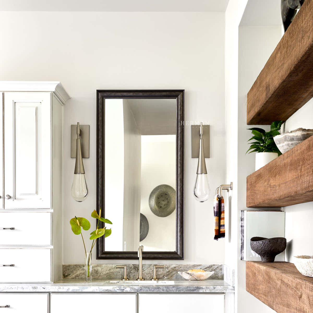 Rain Sconce for bathroom staircase