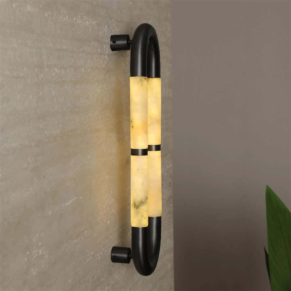 Alabaster Tube Wall Sconce