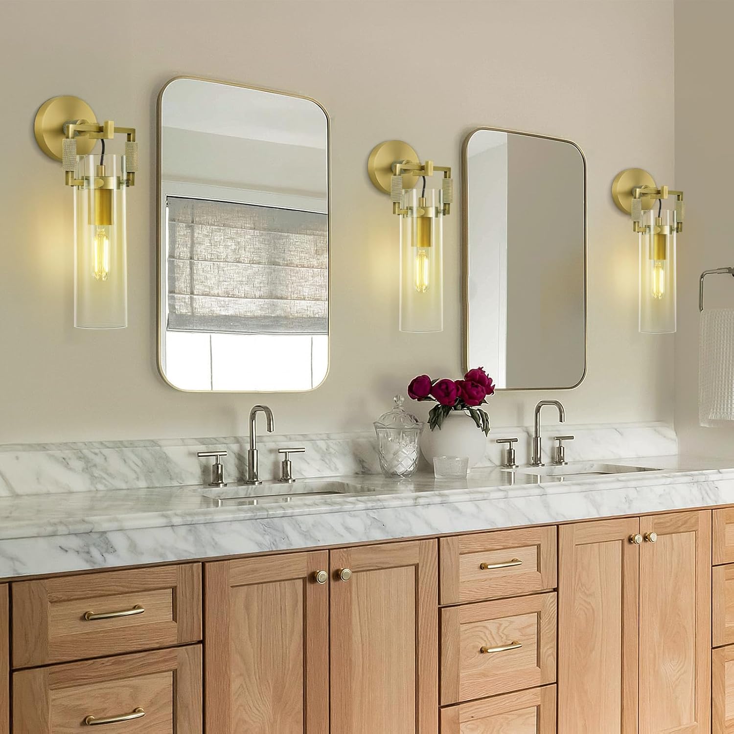 ‎PIOUTNF Modern Brass Wall Sconces