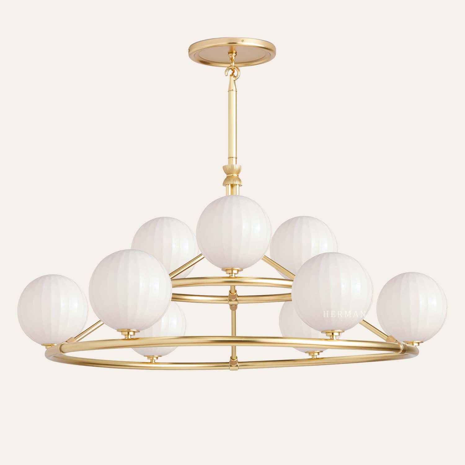 Enzo 48" Glass Double Tier Chandelier