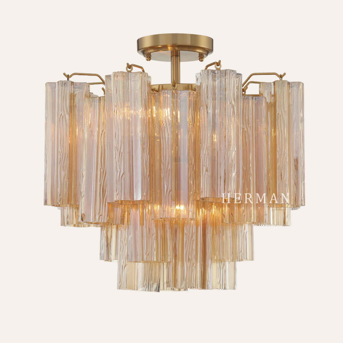 Addis Murano Glass Semi-Flush Ceiling Mount 17''W