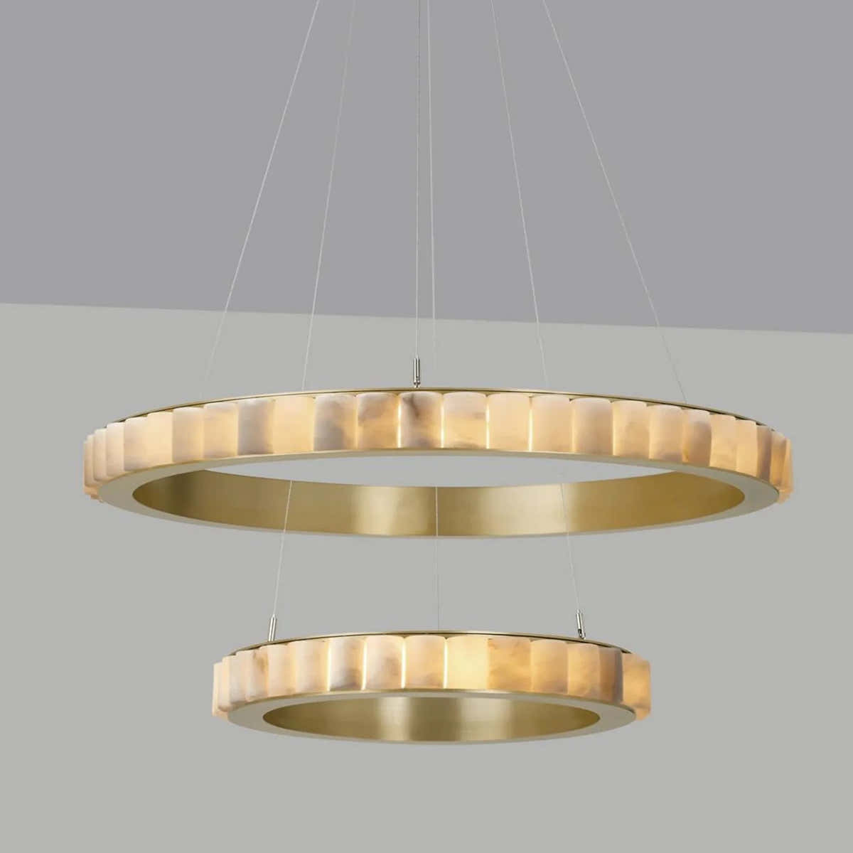 Avalon Alabaster 2 Layer Chandelier