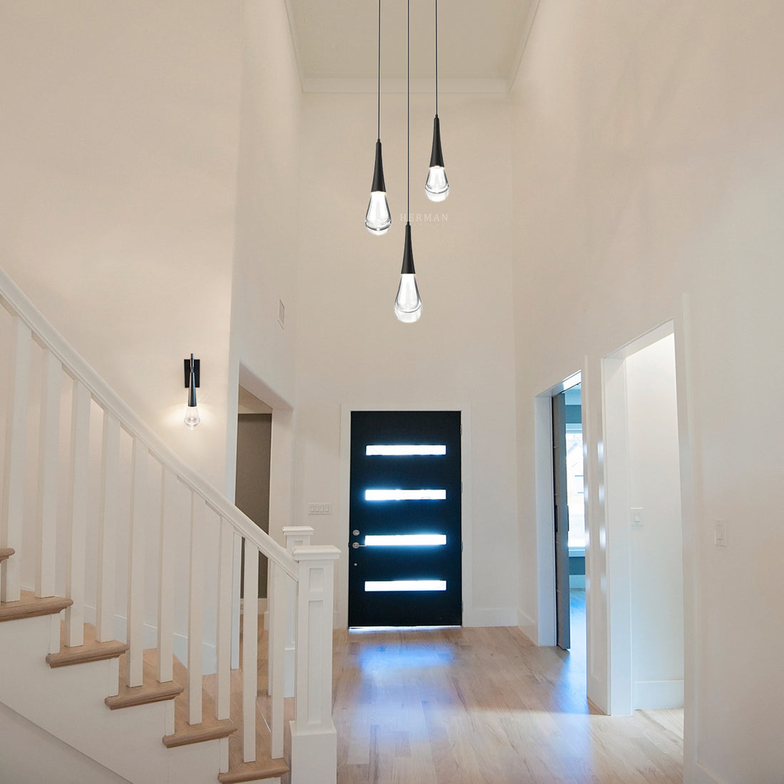 Rain 3-Light Pendant For Bathroom Bedroom Kitchen Island