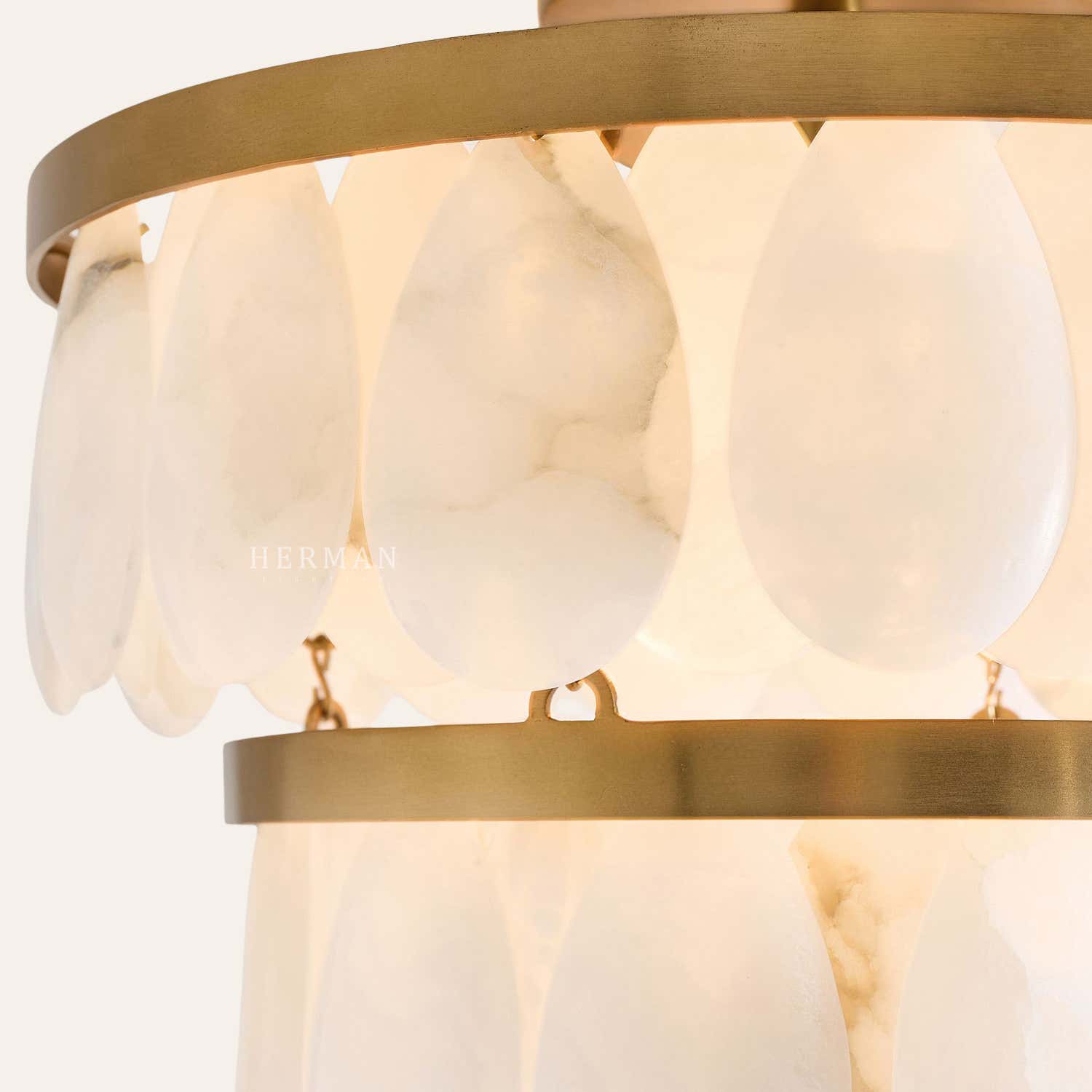 Solene Alabaster Round Flush Mount 14"