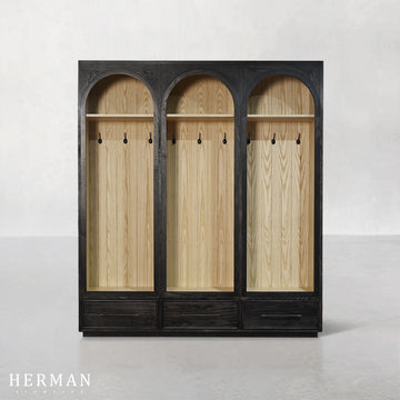 Hattie Triple Entryway Cabinet in Oak 69.75"W