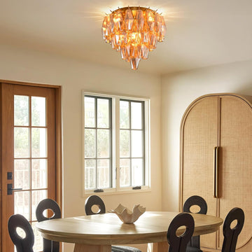 Modern Evelyn Glass Flushmount 17"
