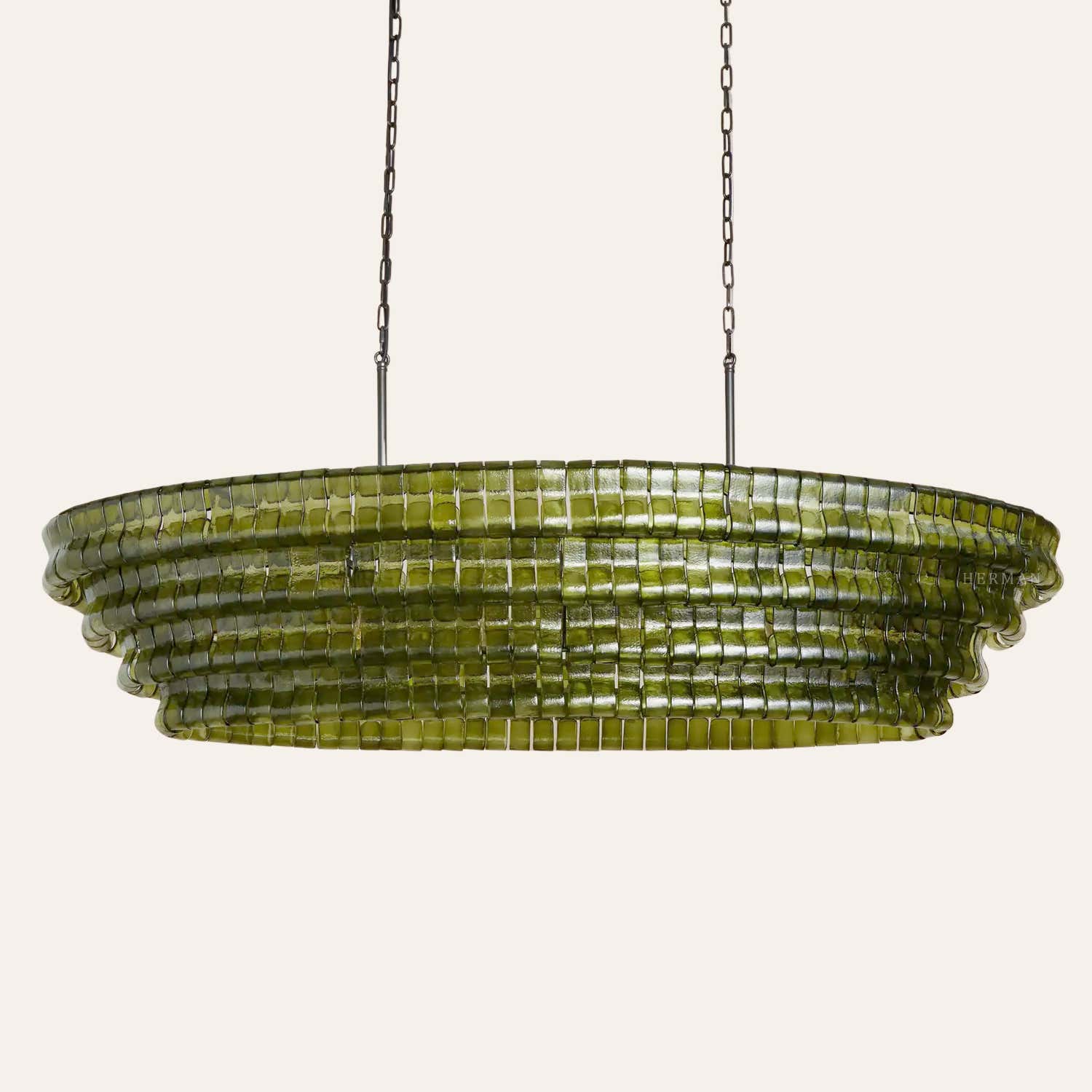 Amor Ghiaccio Glass Oval Chandelier 54"W/65"W