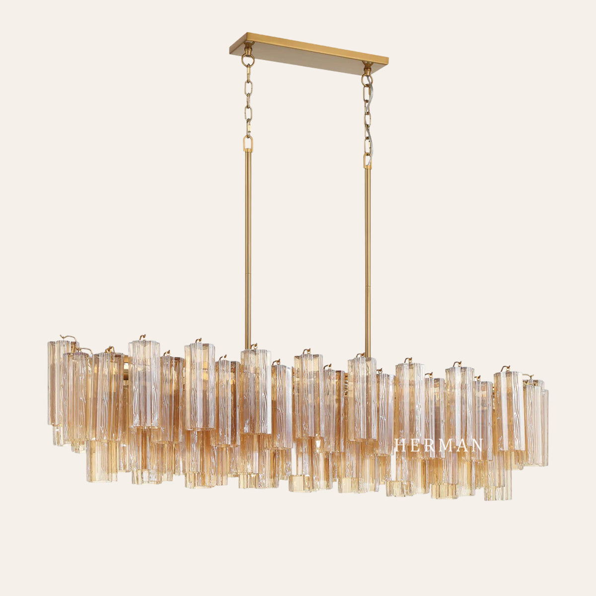 Addis Murano Glass Linear Chandelier 51"