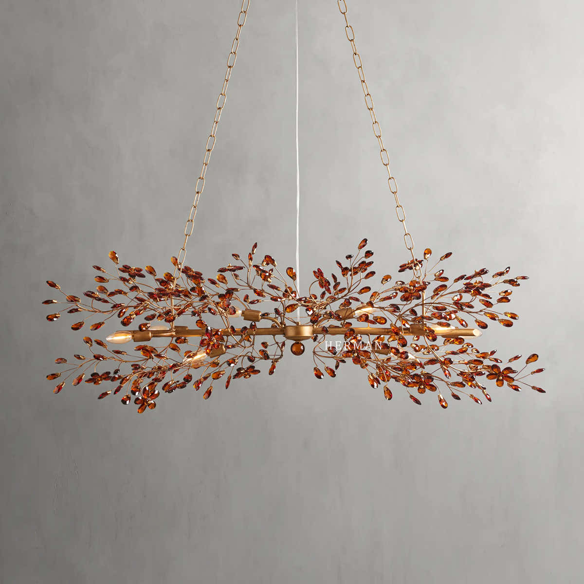 Fiore Colored Linear Chandelier 43" 51" 68"