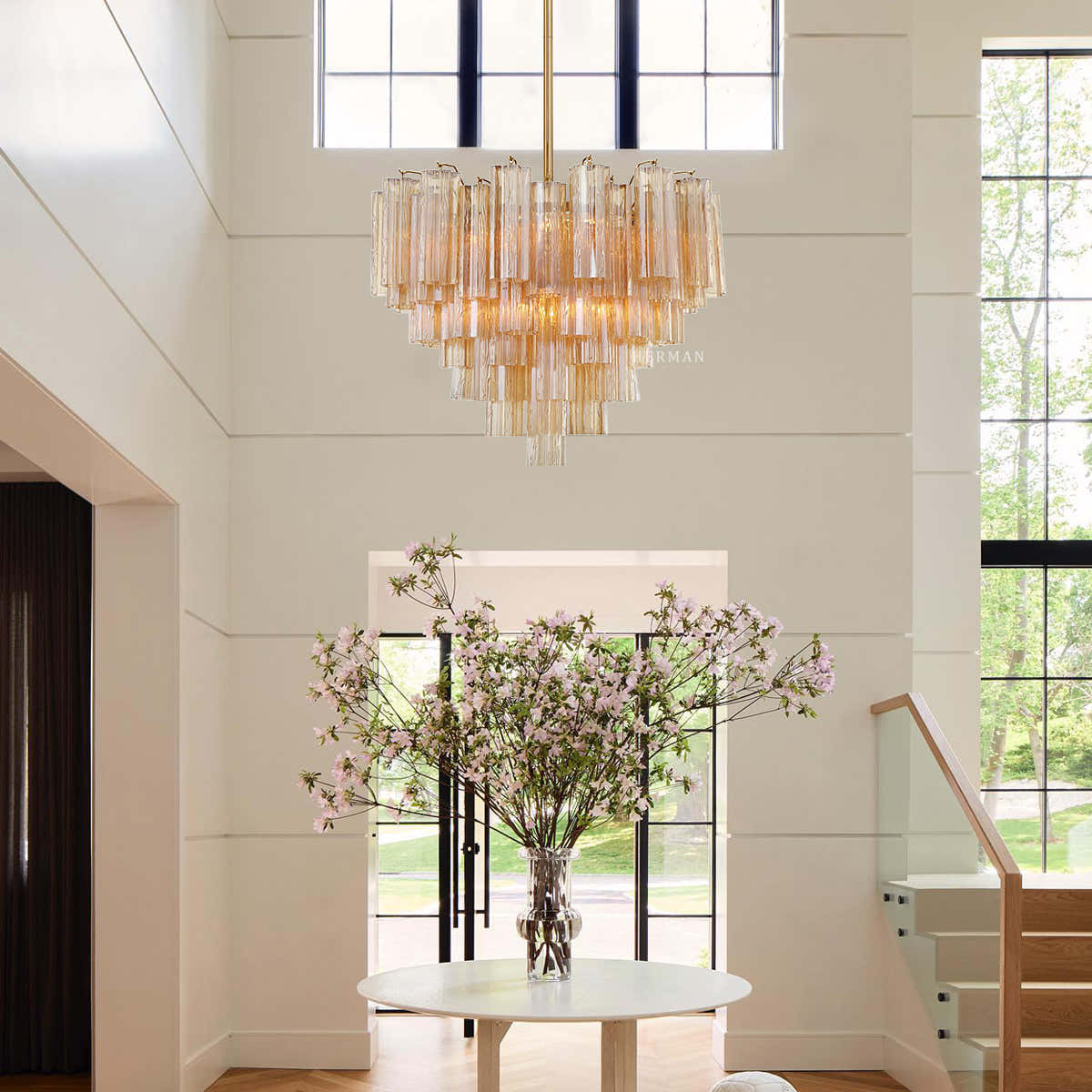 Addis Murano Glass Chandelier 17.8" 19.8" 22" 26.8" 32''D
