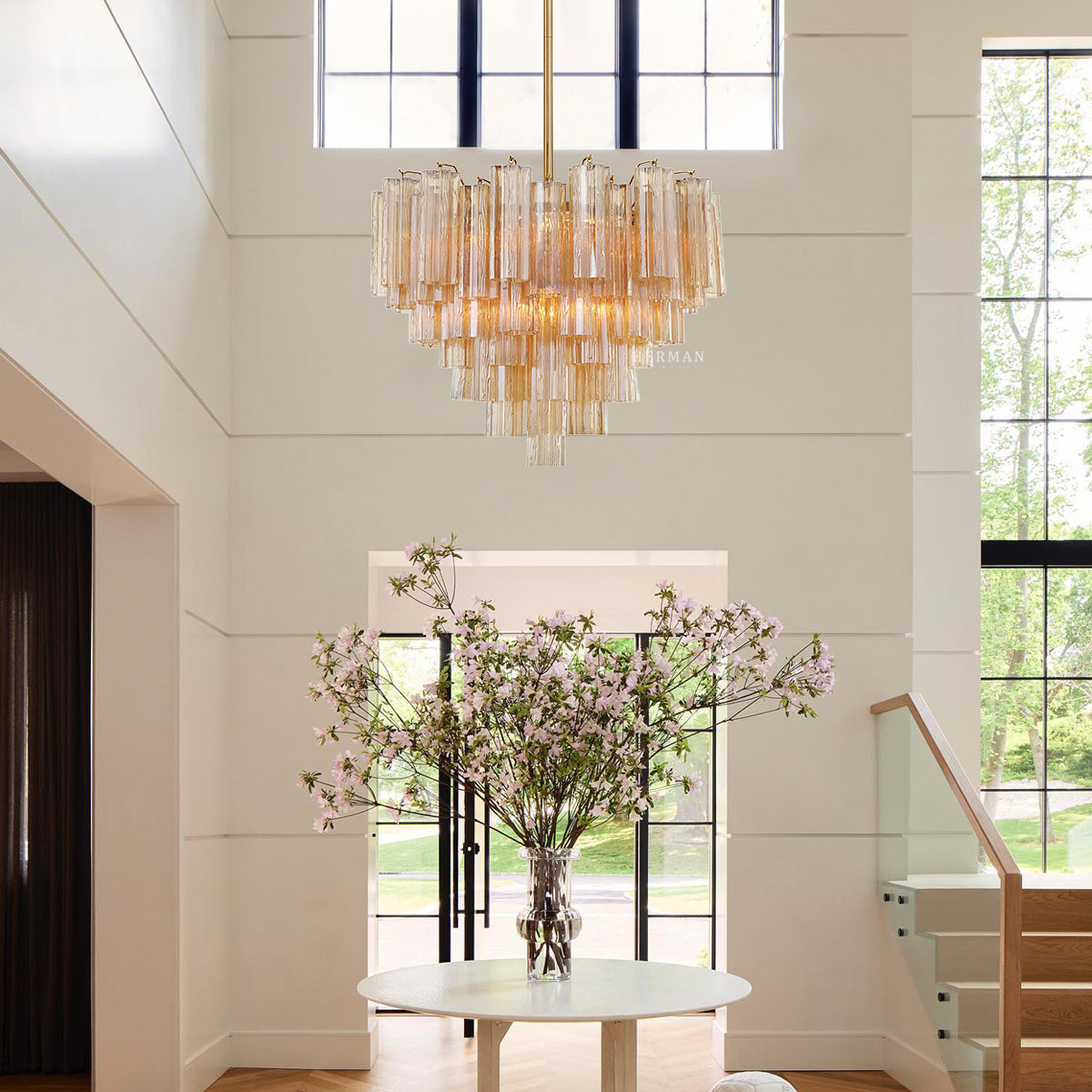 Addis Murano Glass Chandelier 17.8" 19.8" 22" 26.8" 32''D