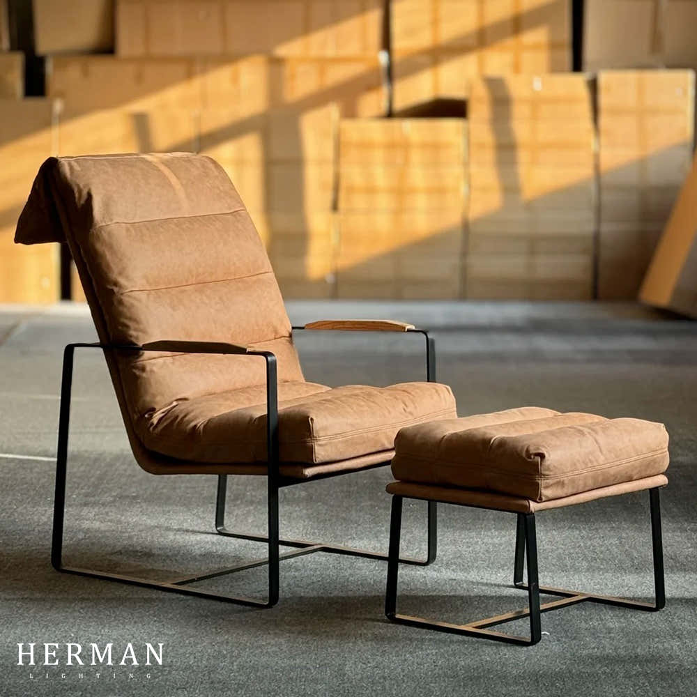 Art Leon Genuine Leather Accent Chair