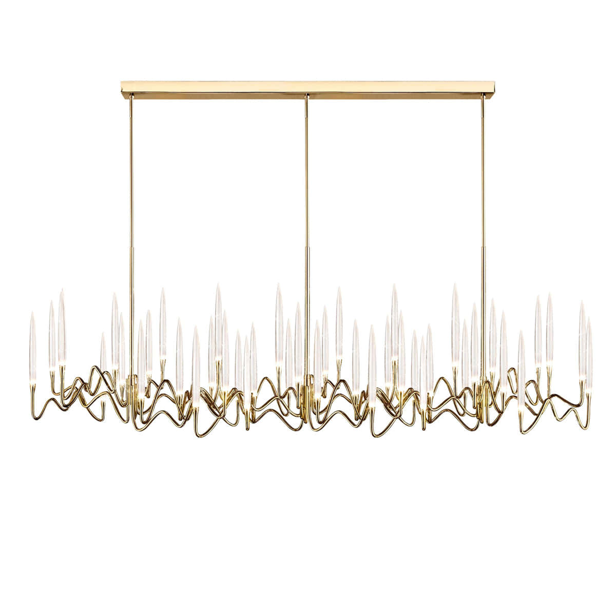 Custom Size Pezzo Crystal Long Chandelier L70''