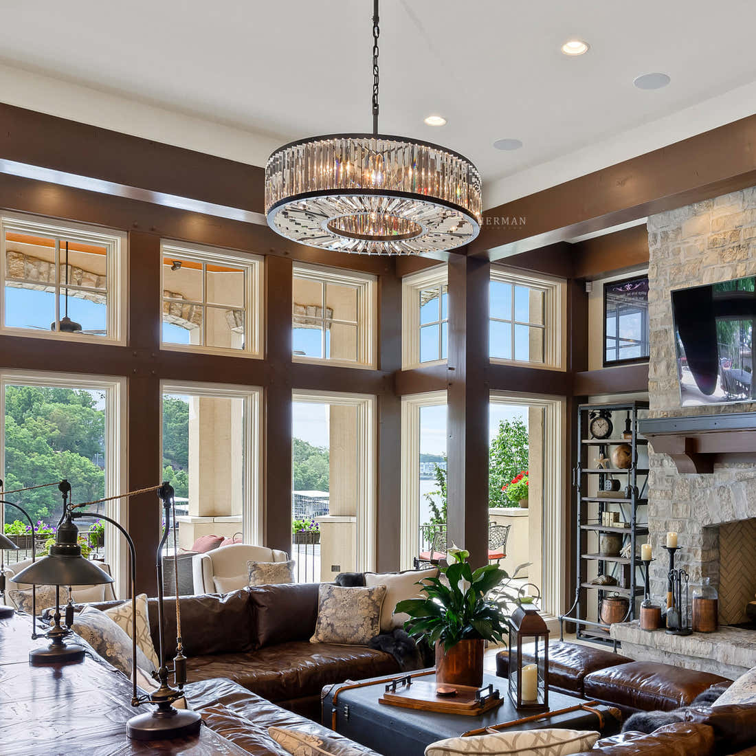 Lita Glass Round Chandelier