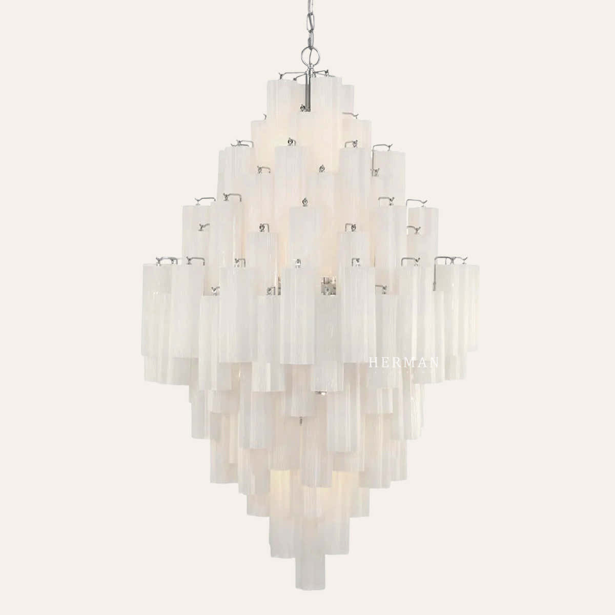 Addis Murano Glass Diamond Chandelier 50"H