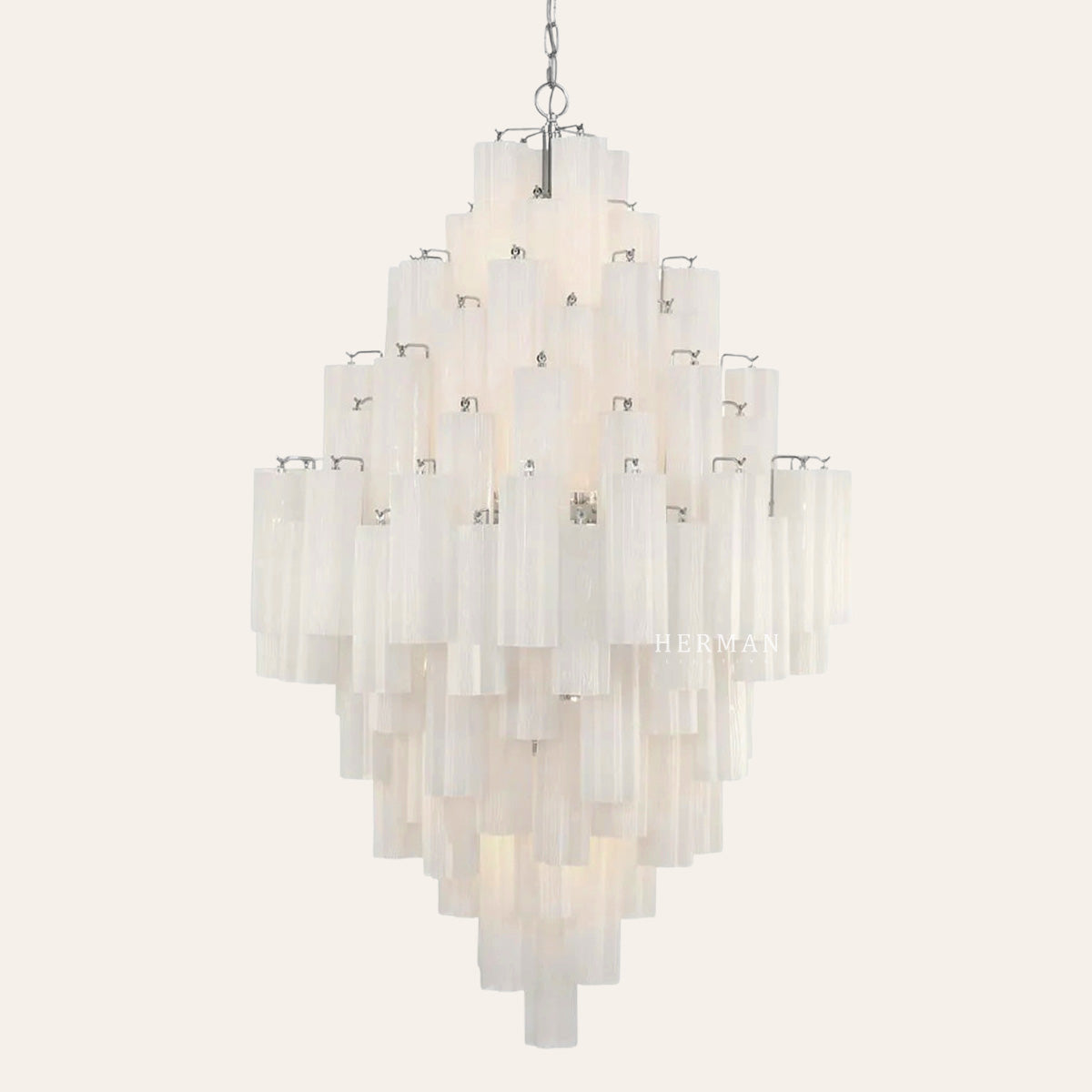 Addis Murano Glass Diamond Chandelier 49"H