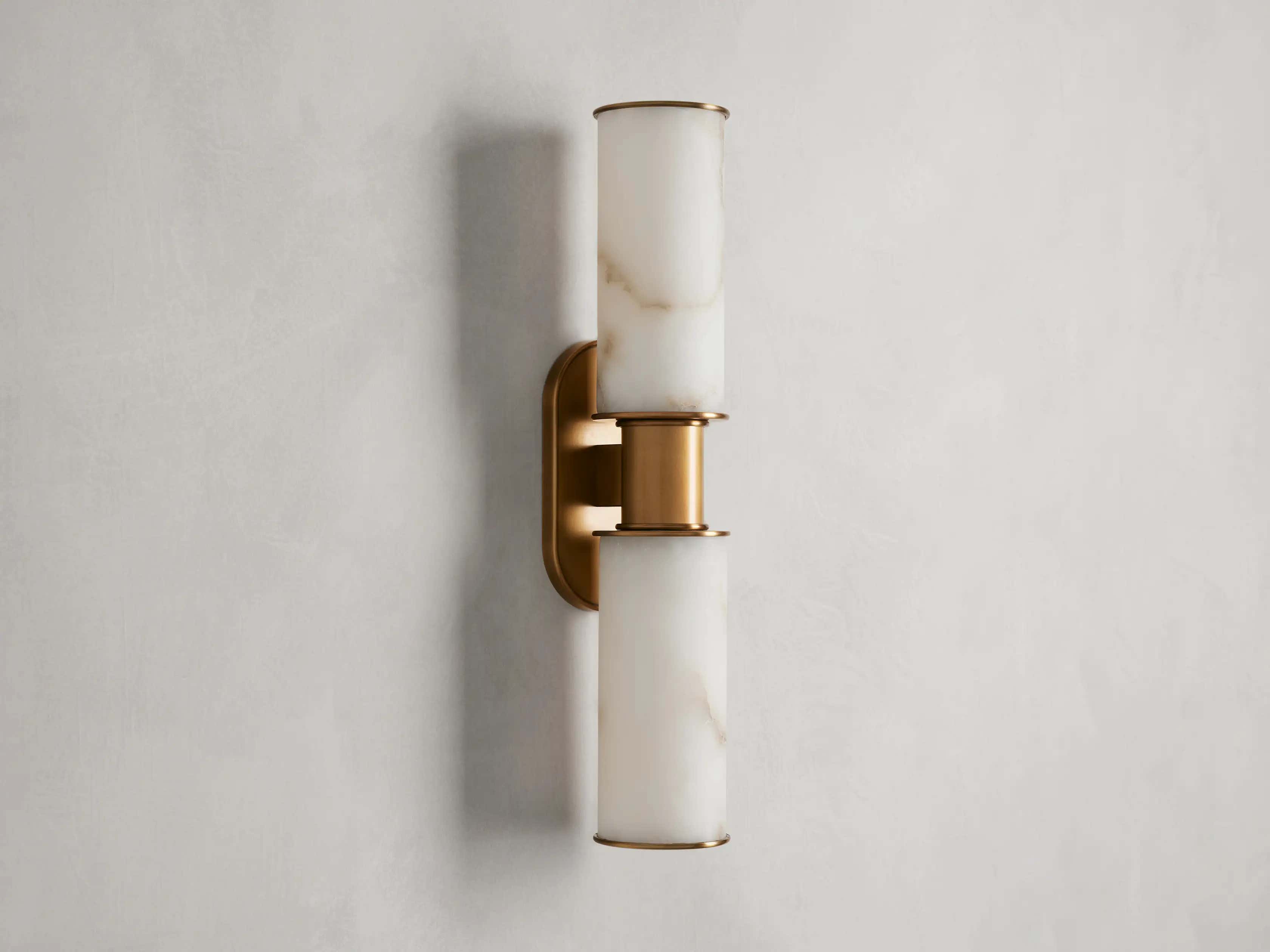 Harrlin Double Sconce in Alabaster