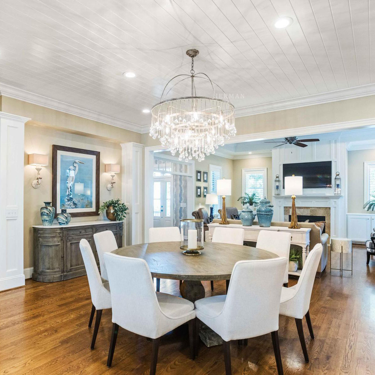 Aubrey Modern Crystal Ball 4 Tier Chandelier 37"