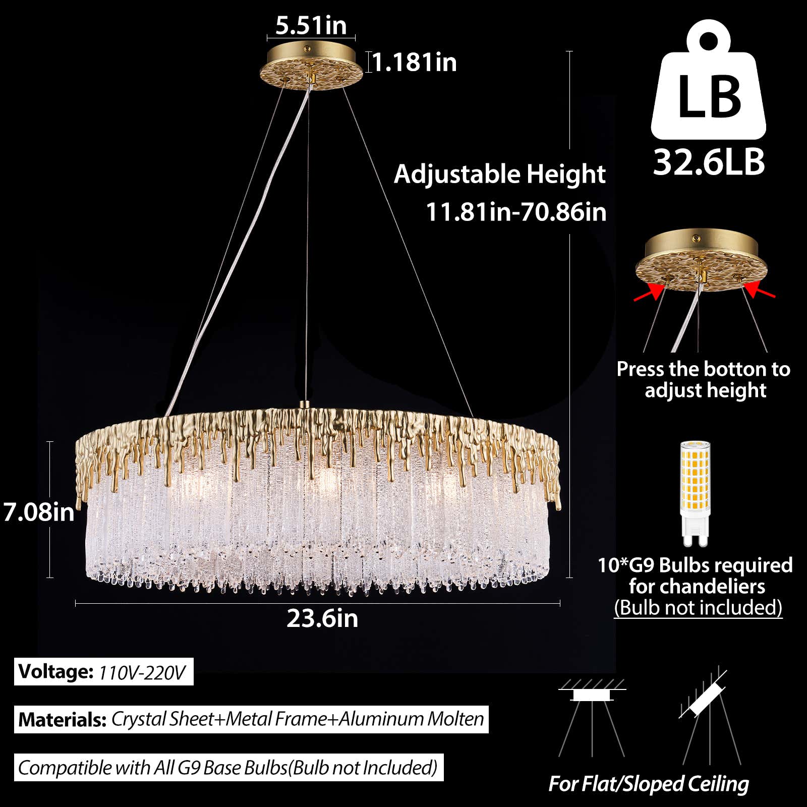 $2500+ Purchase Gift | Luxury Round Chandelier