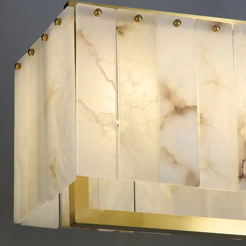 Spain Alabaster Rectangular Dining Room Chandeliers