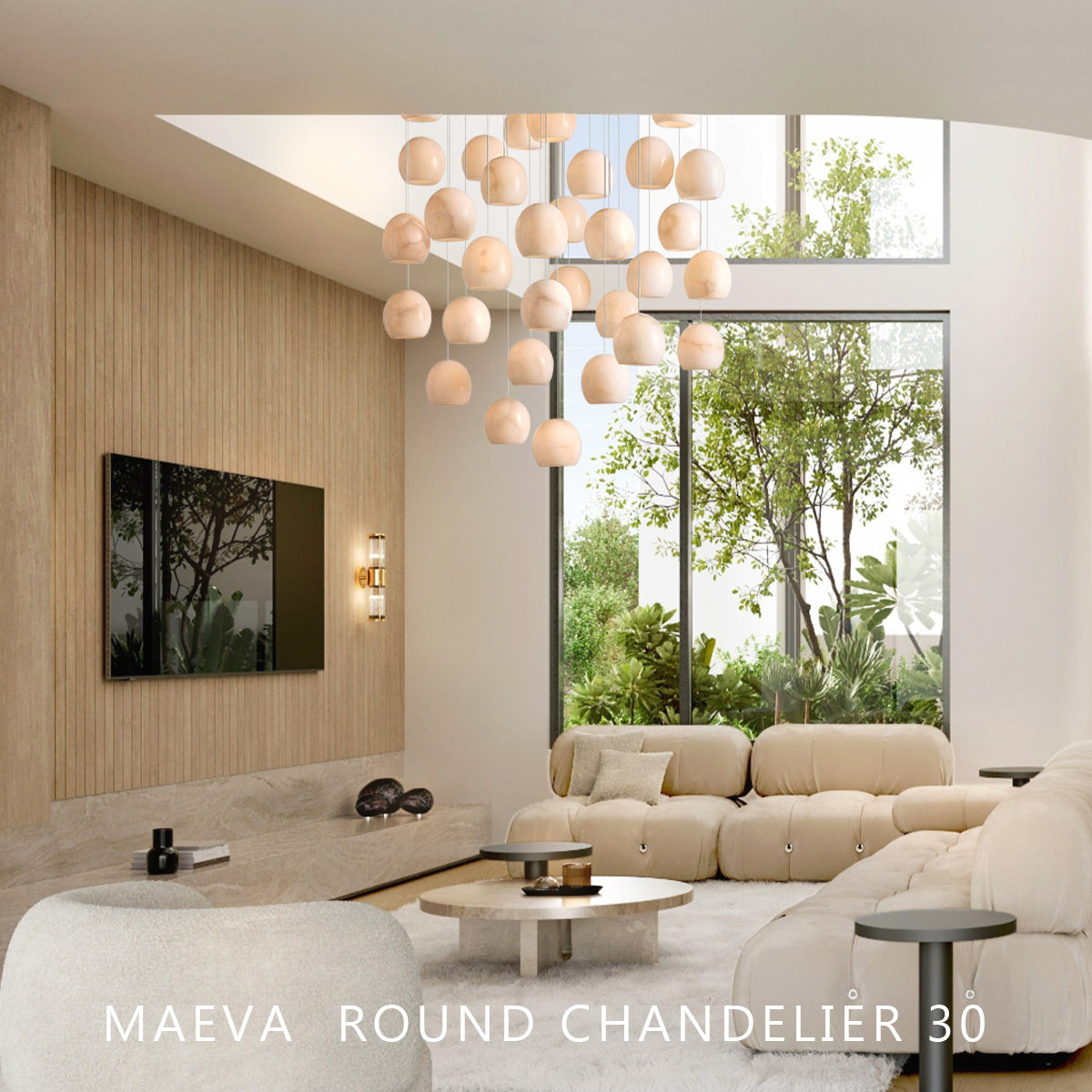 Alabaster Maeva Round Chandelier 13'' 21'' 36''