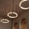 Alabaster Pendant Alabaster Chandelier, Halo Ring Chandelier