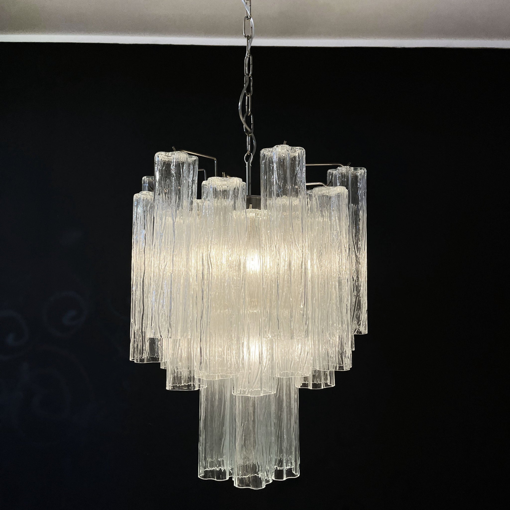 Murano Chandelier – 30 tubes – Clear Glass Tubes