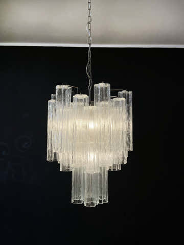 Murano Chandelier – 30 tubes – Clear Glass Tubes