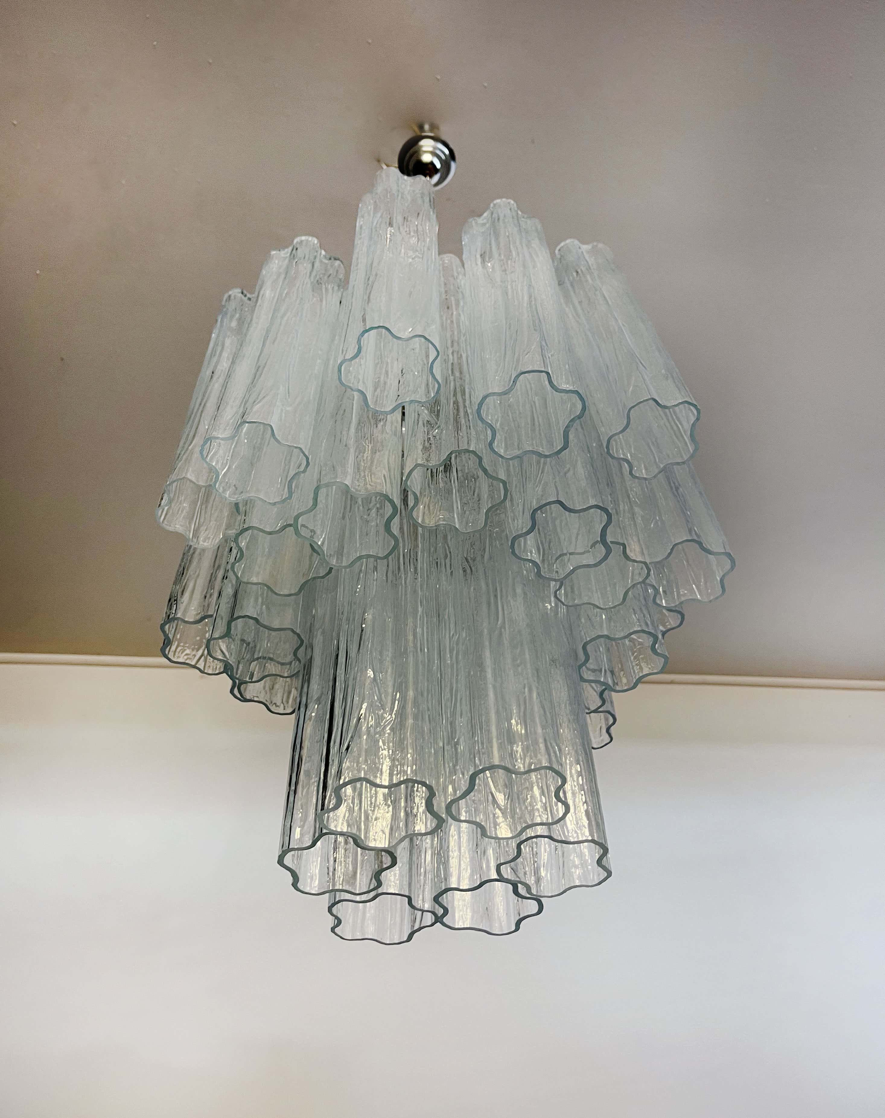 Murano Chandelier – 30 tubes – Clear Glass Tubes