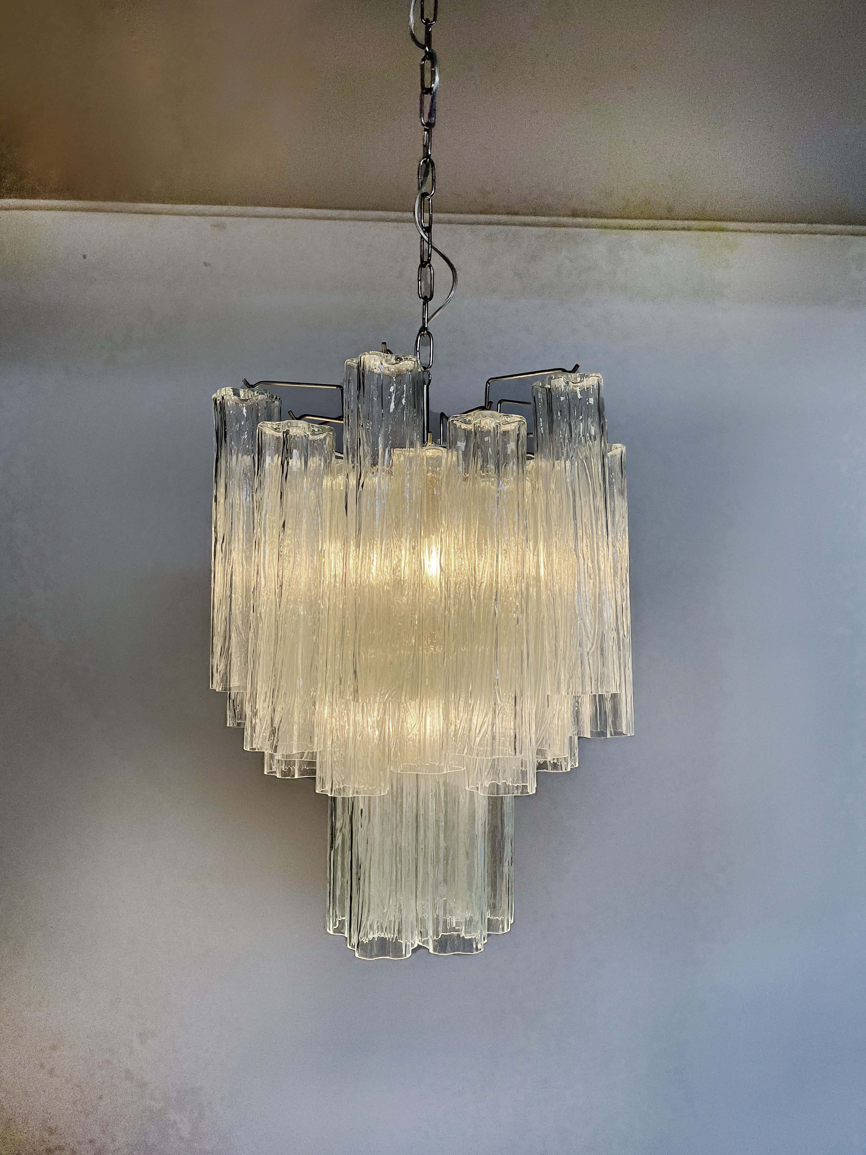 Murano Chandelier – 30 tubes – Clear Glass Tubes