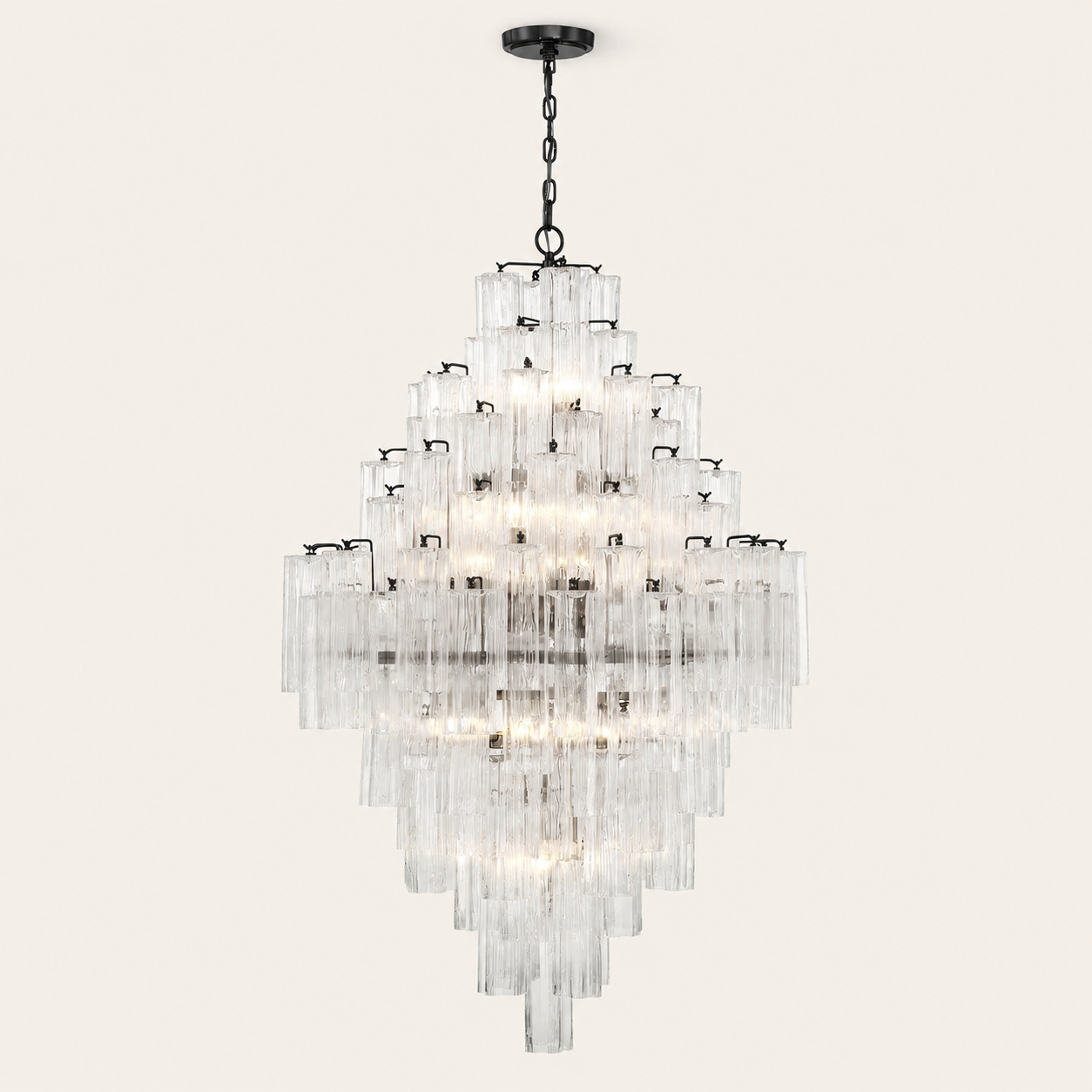 Addis Murano Glass Diamond Chandelier 50"H