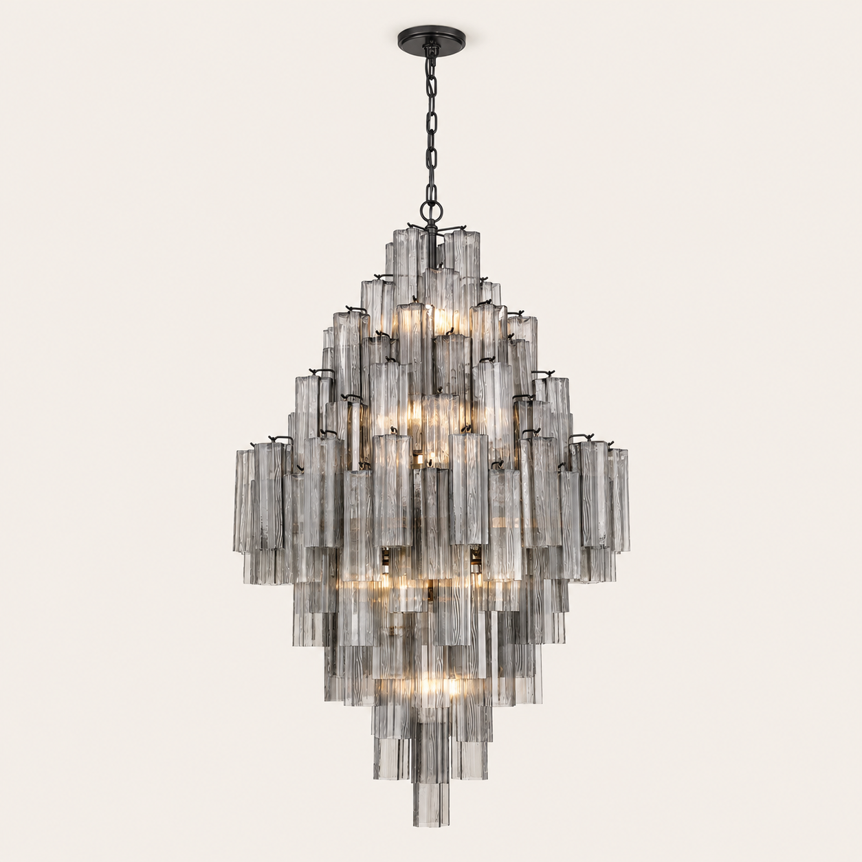 Addis Murano Glass Diamond Chandelier 50"H