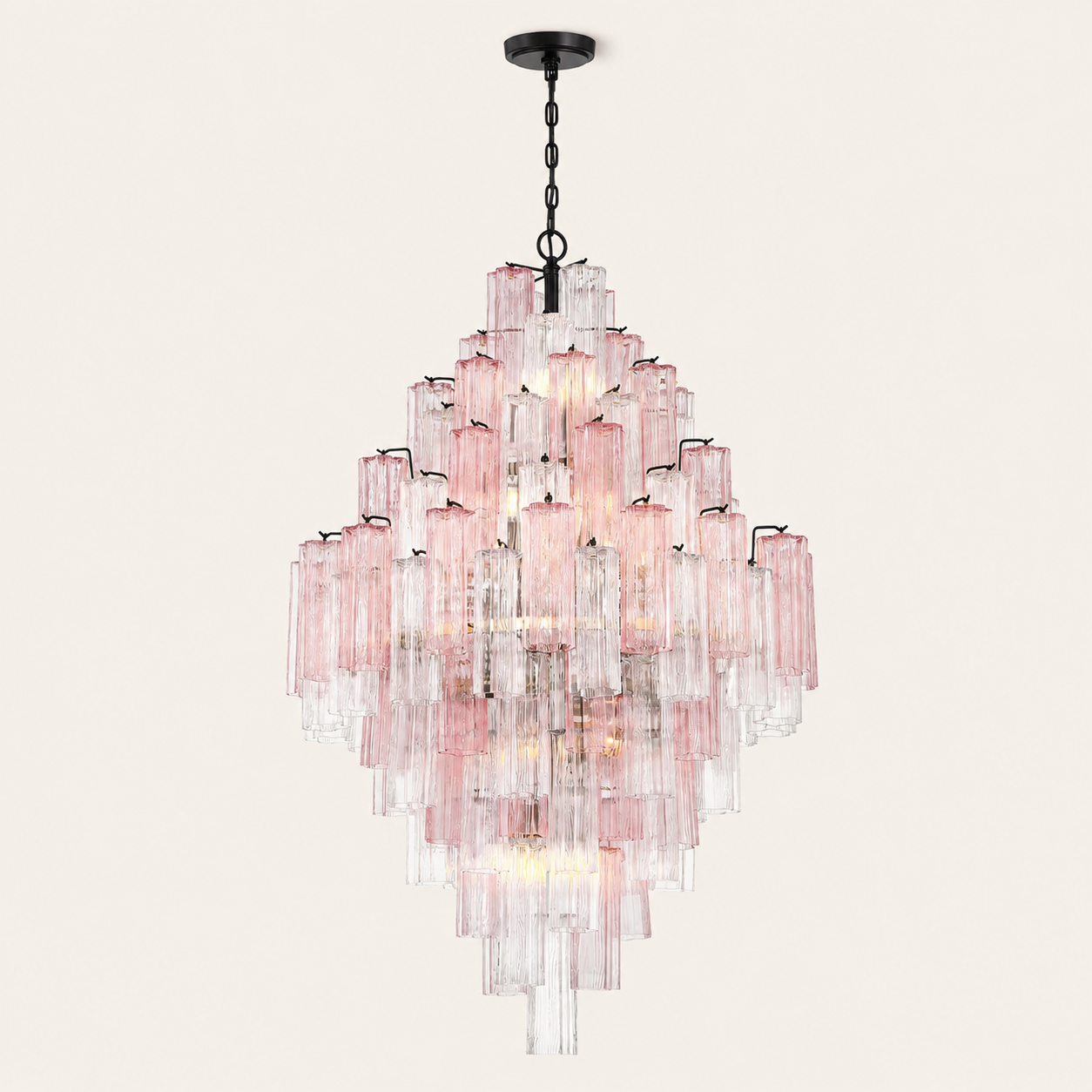 Addis Murano Glass Diamond Chandelier 50"H
