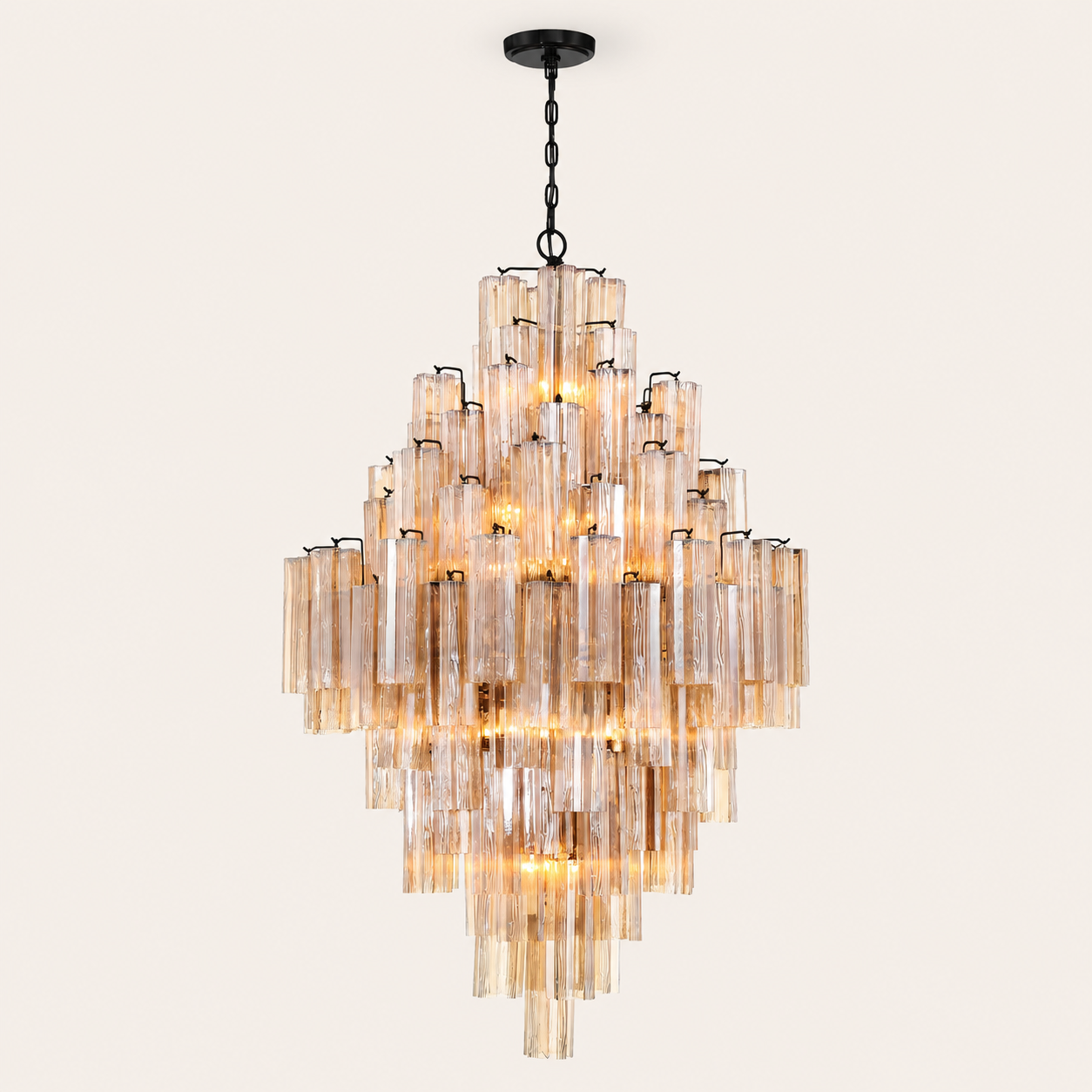 Addis Murano Glass Diamond Chandelier 50"H