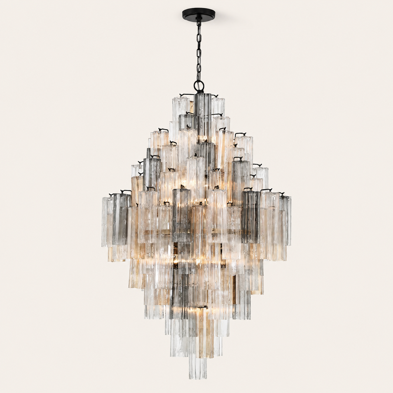 Addis Murano Glass Diamond Chandelier 50"H