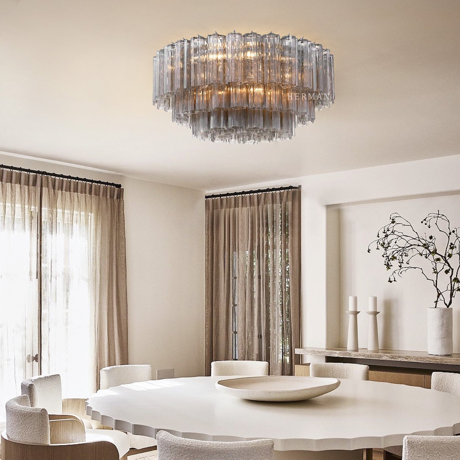 Addis Murano Glass Flushmount 22"/32"