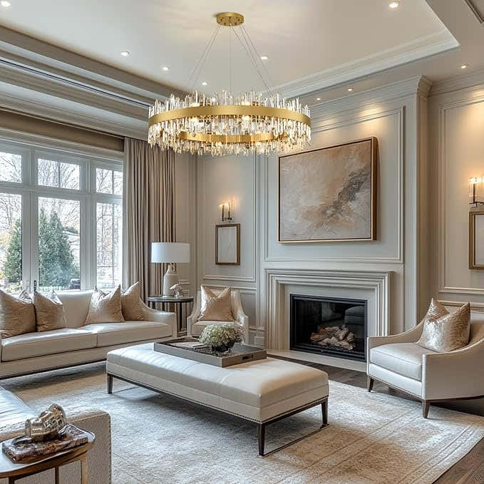 MDEGLYO Modern Crystal Round Chandelier