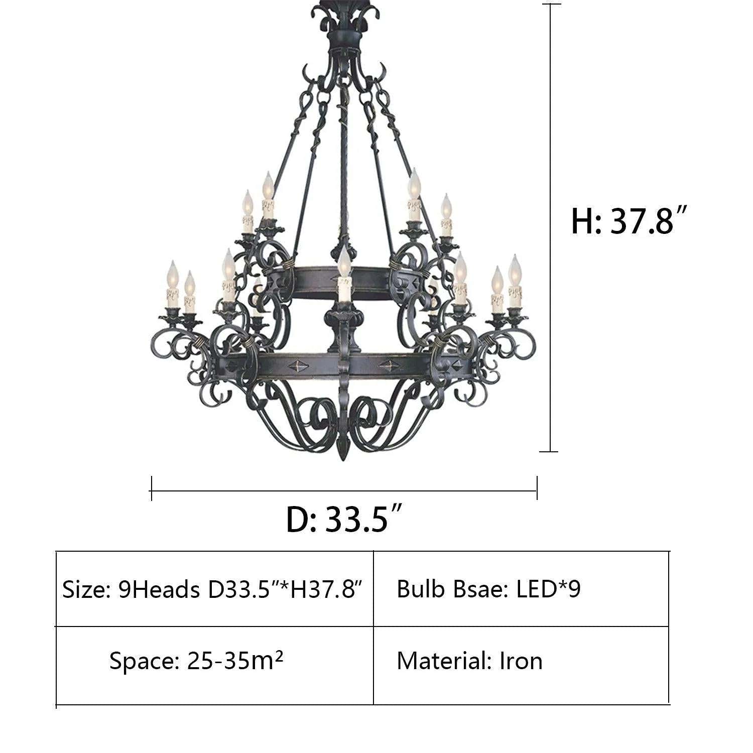 Vintage Iron Simple Candle Art Chandelier