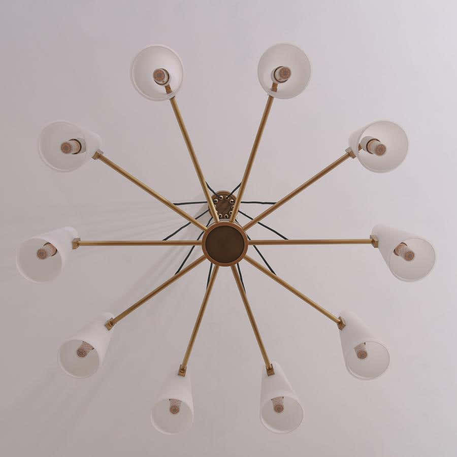 Sulis White Ceramics Round Chandelier 44", 10-lights