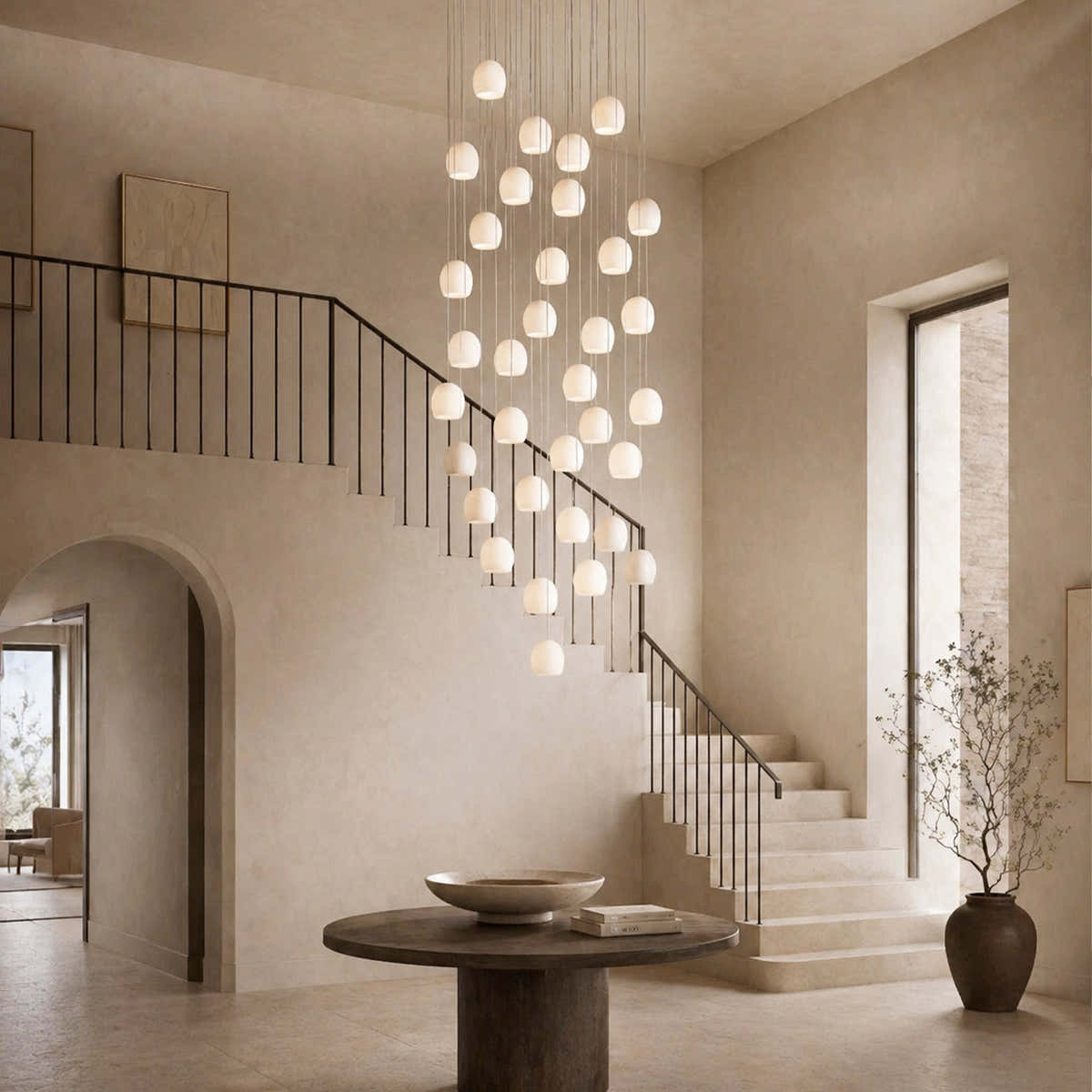 Arica Alabaster Round Chandelier
