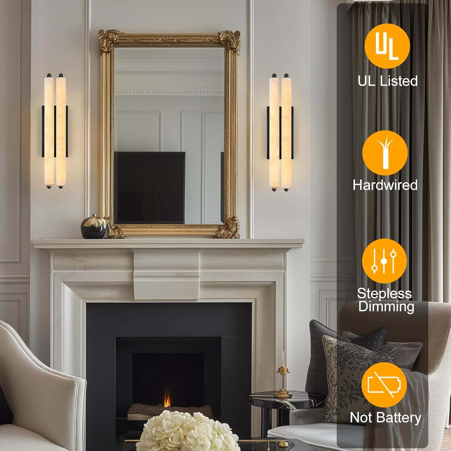 Elegant Alabaster Handcrafted Wall Sconce
