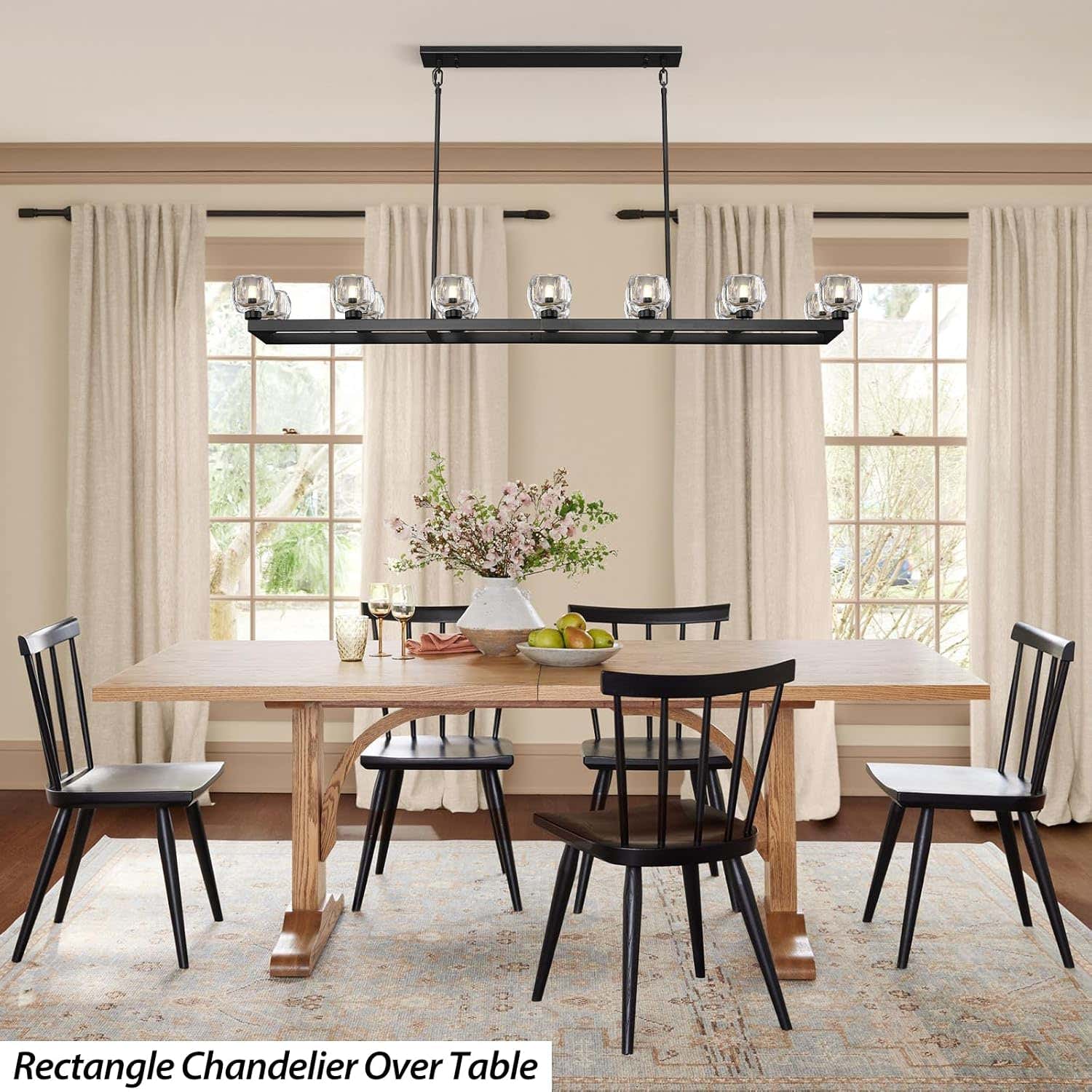 Modern Crystal Rectangle Wagon Wheel Chandeliers