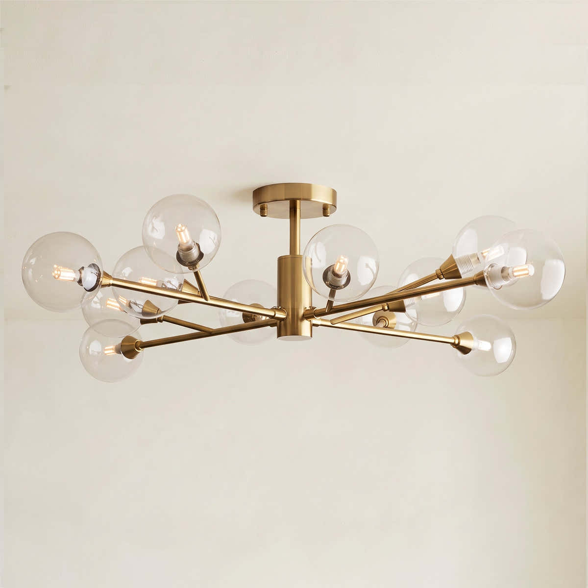 Apollo Glass Flush Mount 36" 47"
