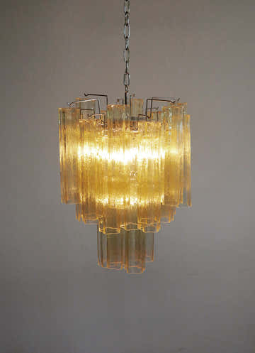 Murano Chandelier | 30 Yellow Glass Tubes