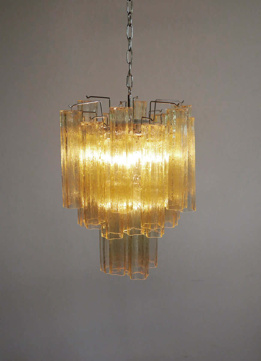 Murano Chandelier | 30 Yellow Glass Tubes