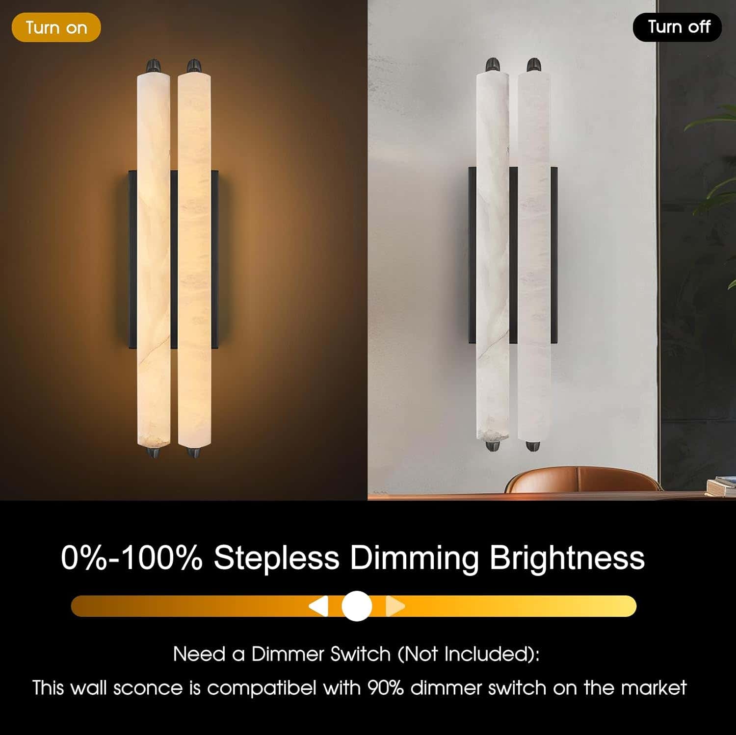 Elegant Alabaster Handcrafted Wall Sconce